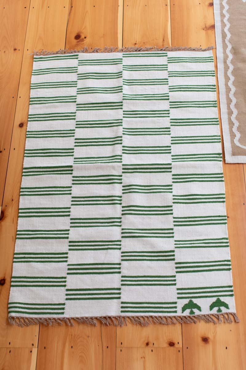 Three Stripe Rug - Green Jute + Wool - Emerson Fry