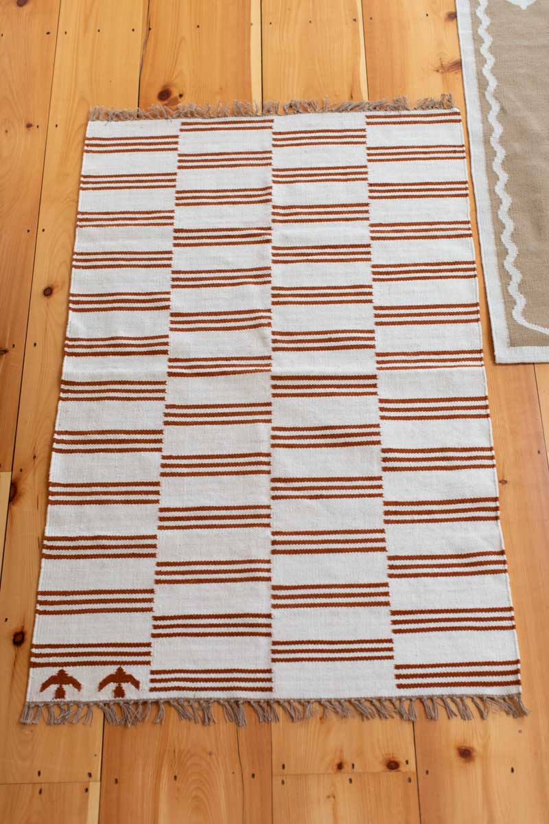 Three Stripe Rug - Rust Jute + Wool