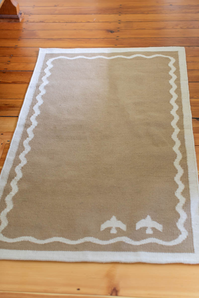 Wave Frame Rug - Camel Jute + Wool - Emerson Fry