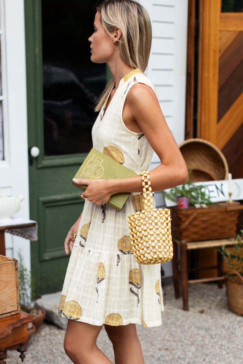 Indi Tier Short Dress - Fan Flowers Marigold