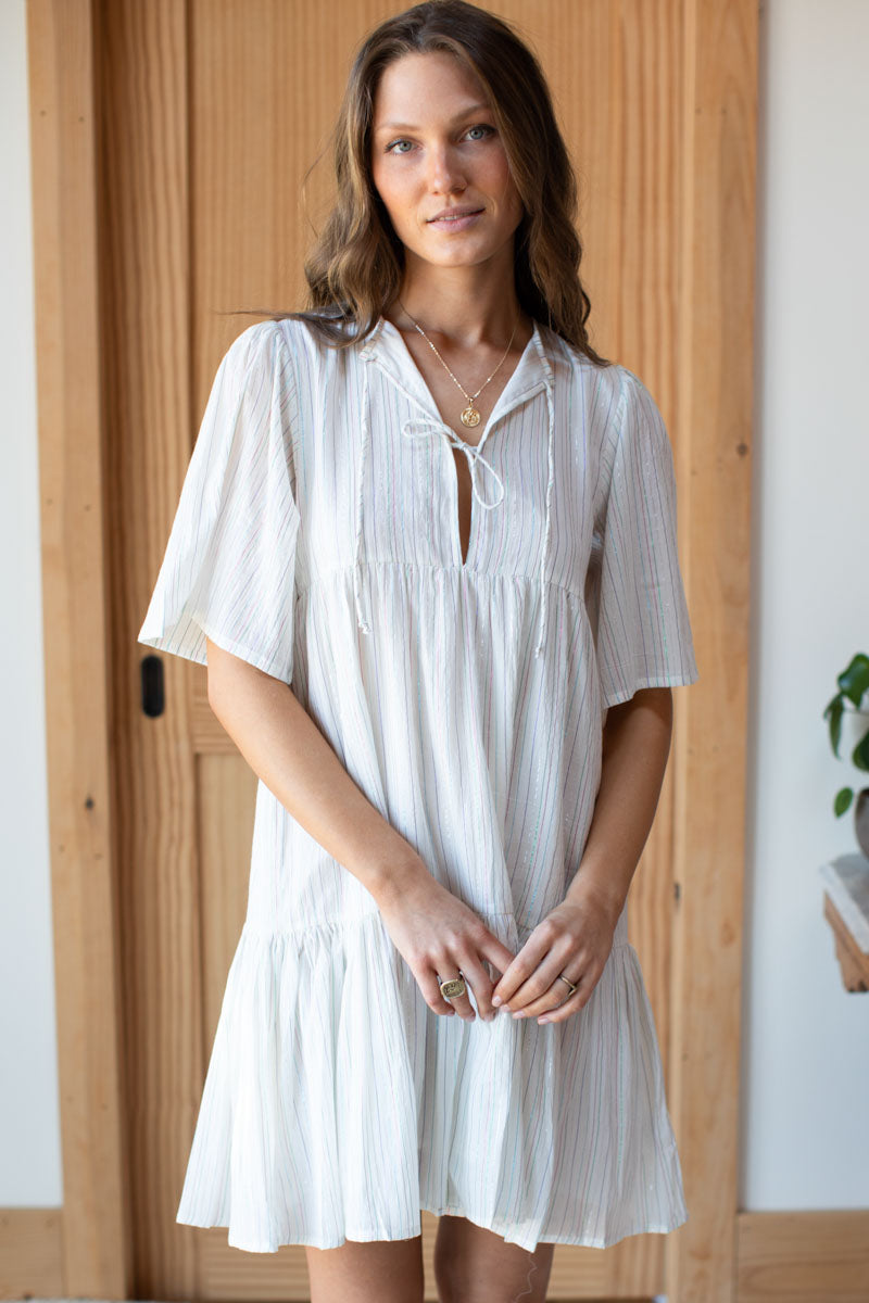 Isla Dress - Rainbow Ivory Lurex Isla Dress - Rainbow Ivory Lurex