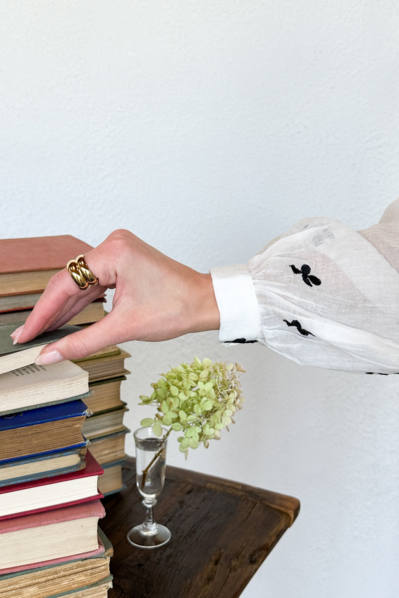 Frances Blouse - Embroidered Clover