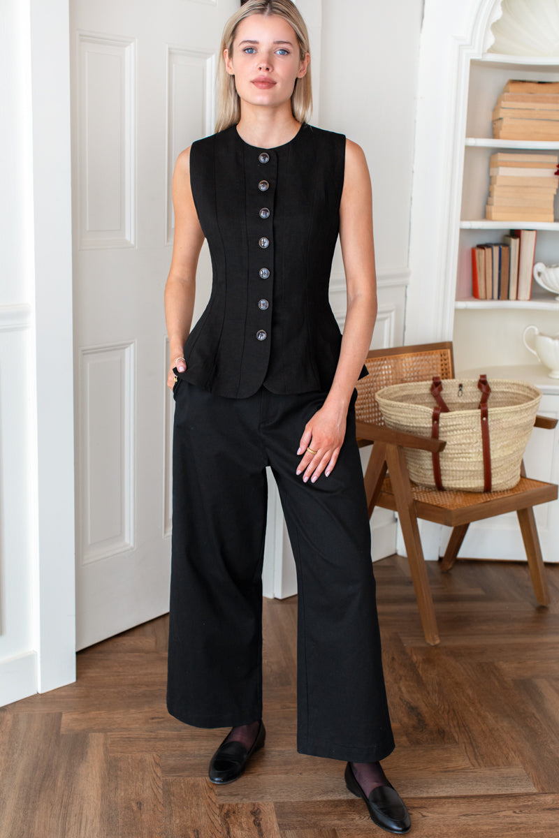 Iris Sleeveless Top - Black