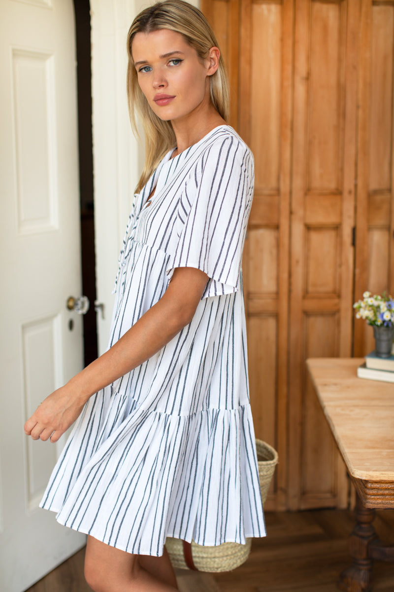 Isla Dress 2 - Textured Stripes