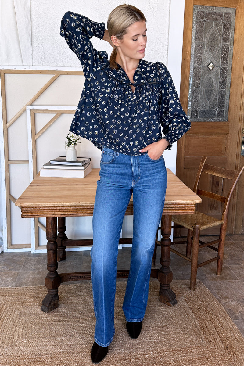Isla Longsleeve Top 2 -  Maritime Daisy