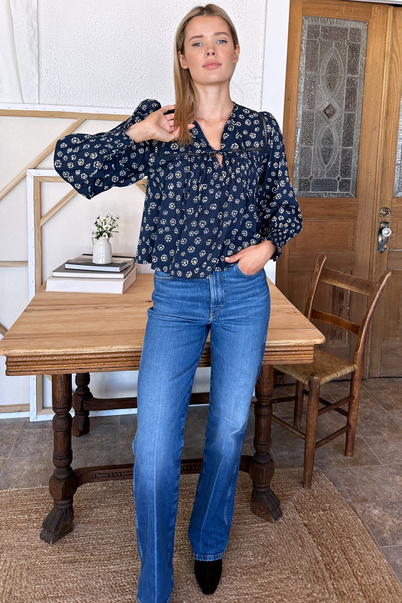 Isla Longsleeve Top 2 -  Maritime Daisy