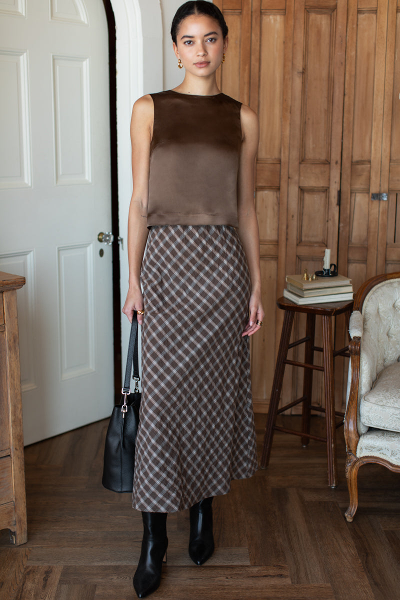 Bias Skirt 2 - Cocoa Plaid
