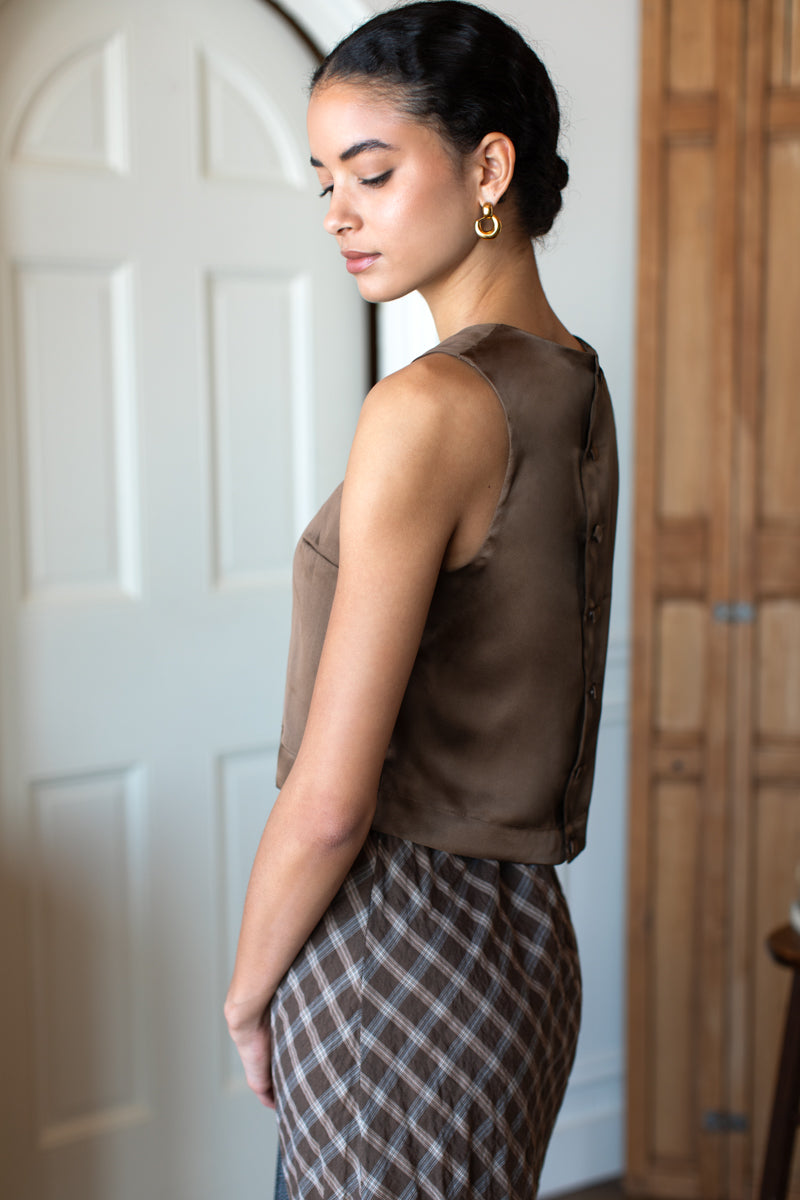 Jeanne Top - Cocoa Silk