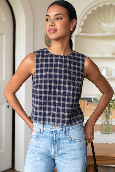Jeanne Top - Midnight Plaid