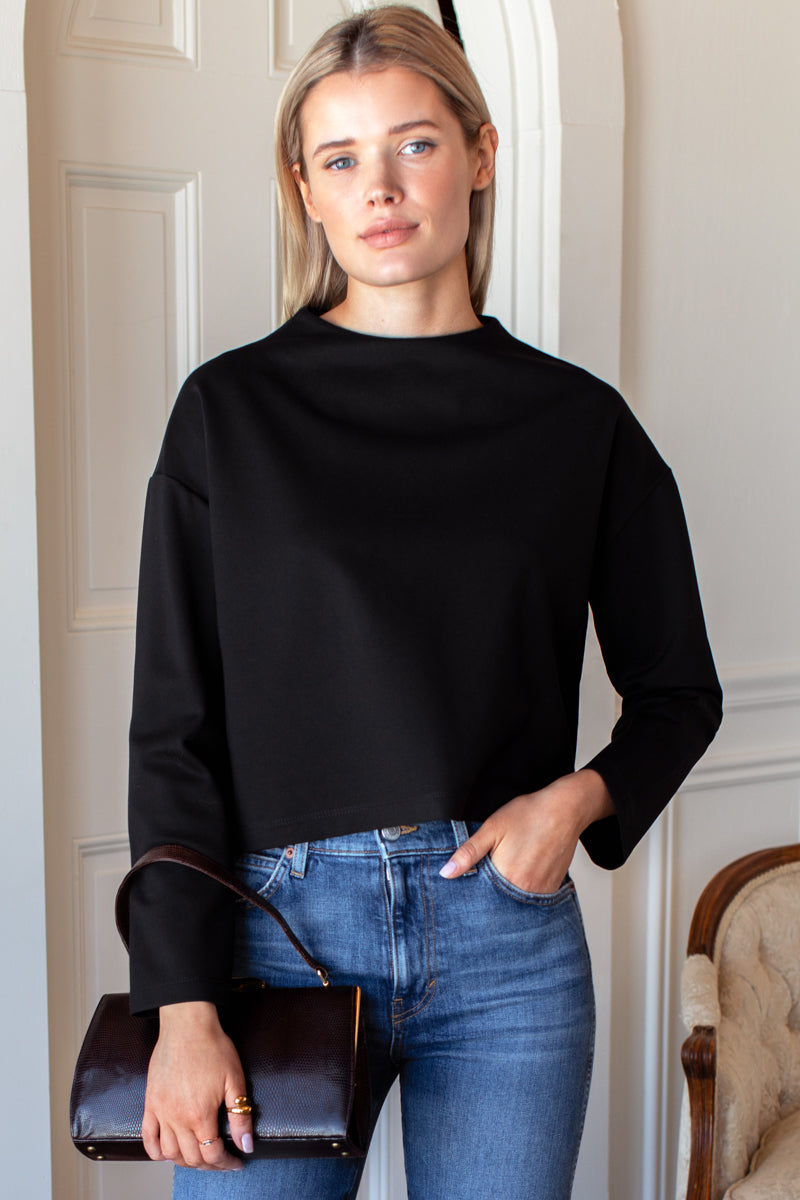 Jewel Neck Top - Black
