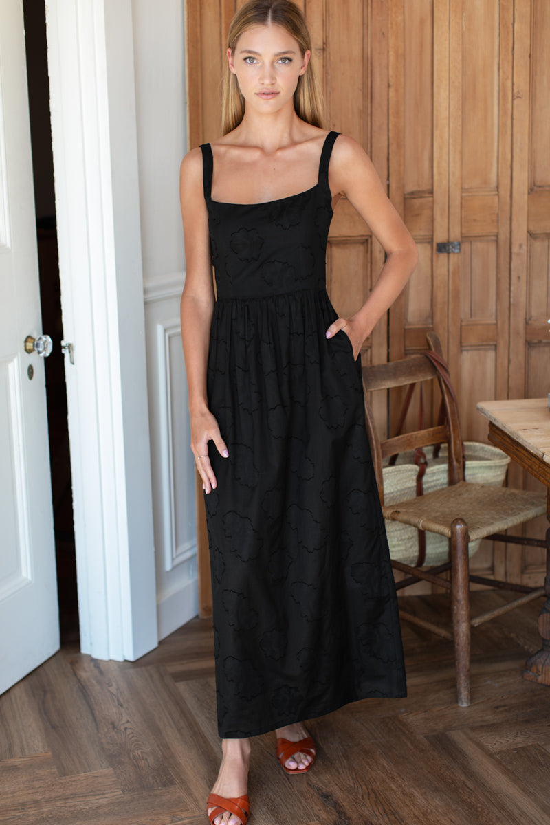 Jour Maxi Dress - Black Jacquard