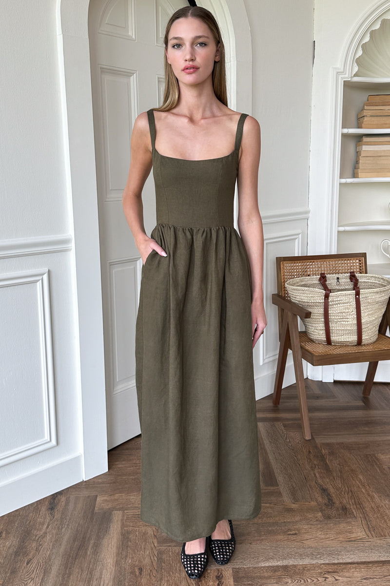 Jour Maxi Dress - Martini Olive