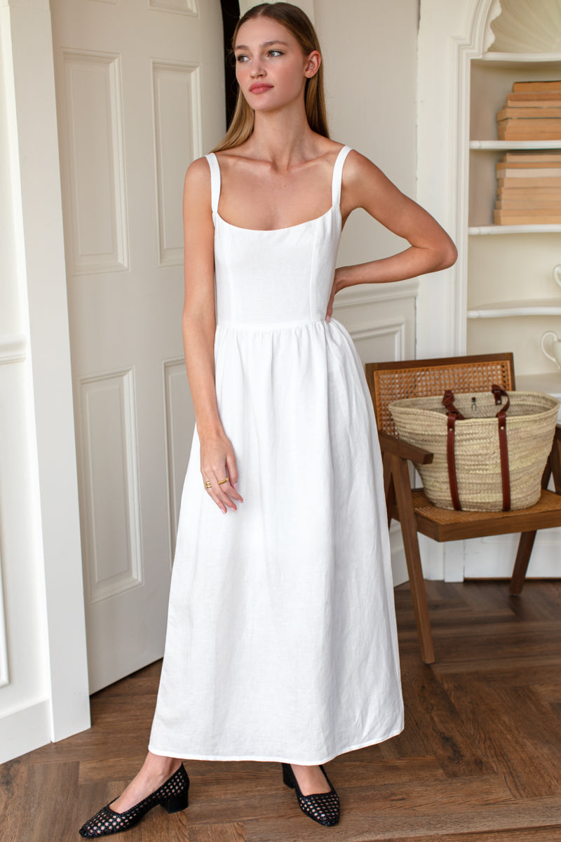 Jour Maxi Dress - White Linen