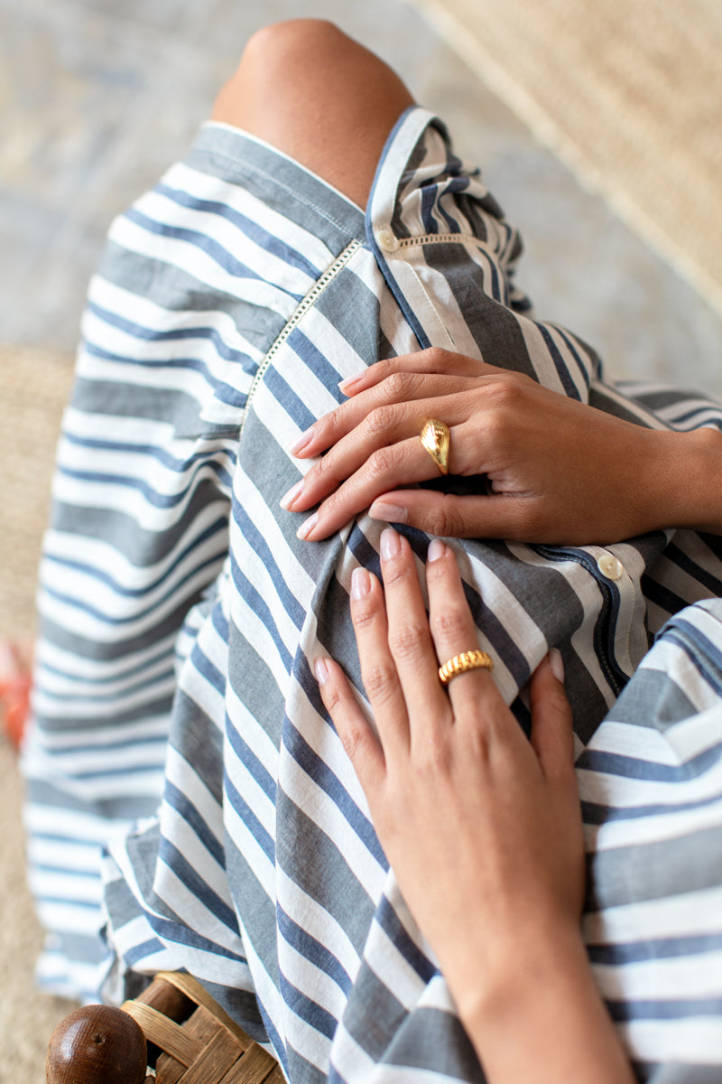 Lantern Dress - Handloom Stripes