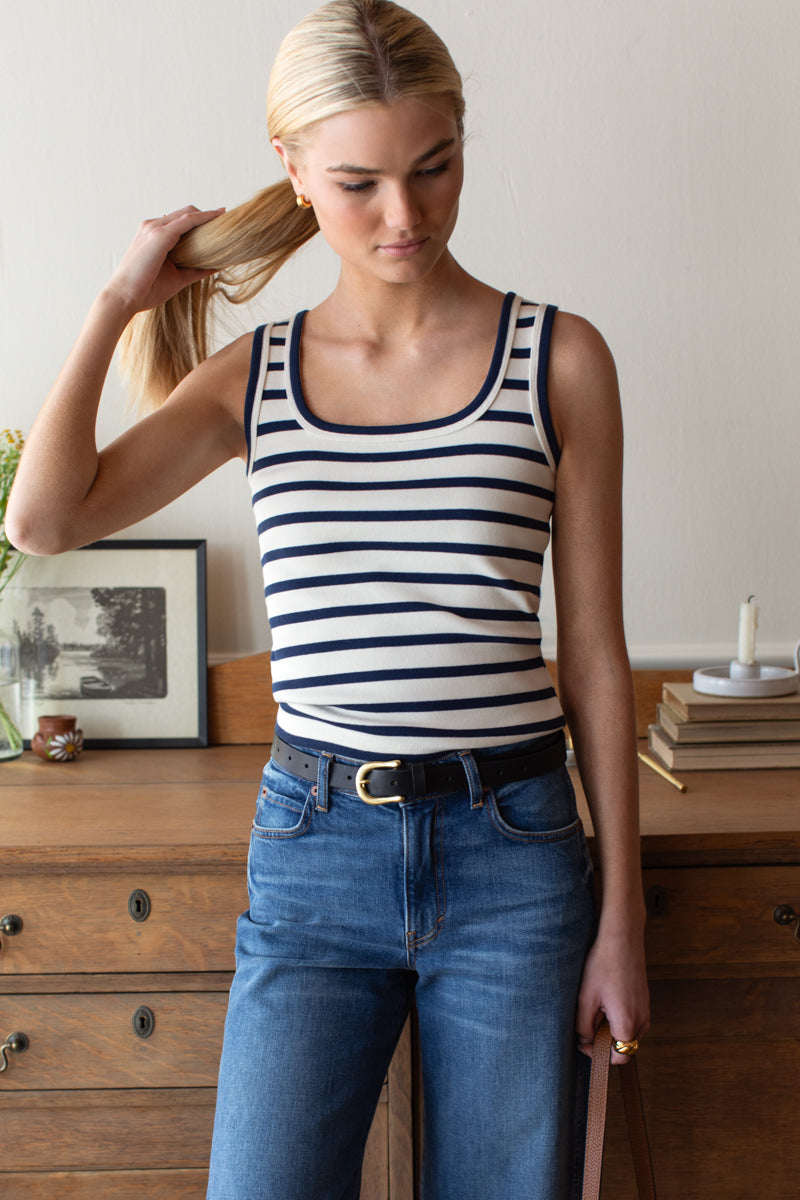 Layering Tank 2 - Navy Stripe