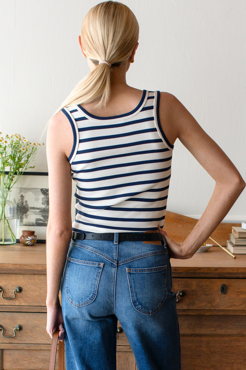 Layering Tank 2 - Navy Stripe