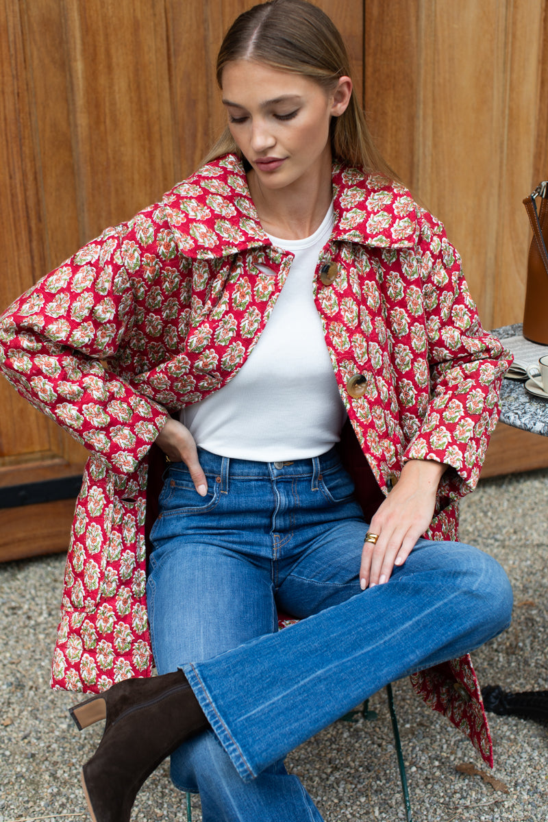 Camp Coat - Madrid Flowers Linen
