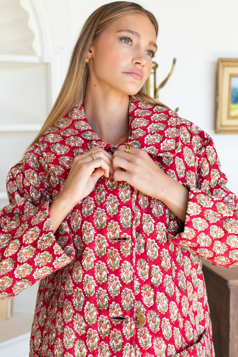 Camp Coat - Madrid Flowers Linen