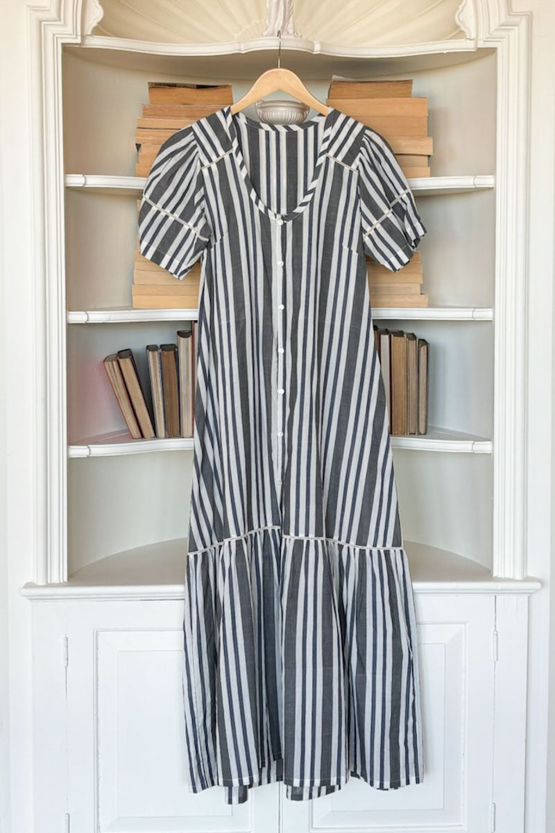 Lantern Dress - Handloom Stripes