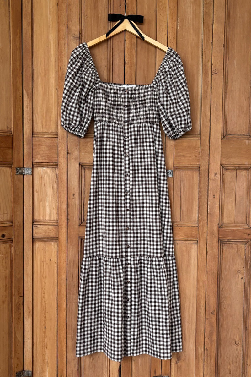 Santiago 4 Maxi Dress - Cocoa Gingham