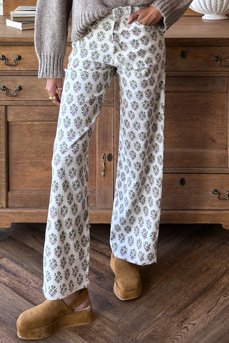 Everyday Pant - Library Flowers Parchment