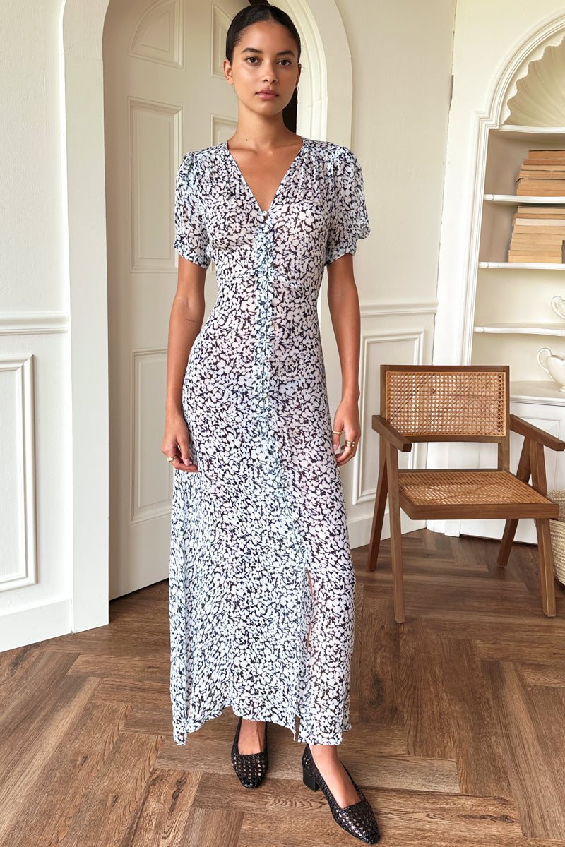 Lucyia Antique Dress - Vintage Orchids