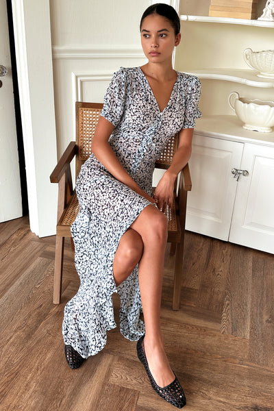 Lucyia Antique Dress - Vintage Orchids