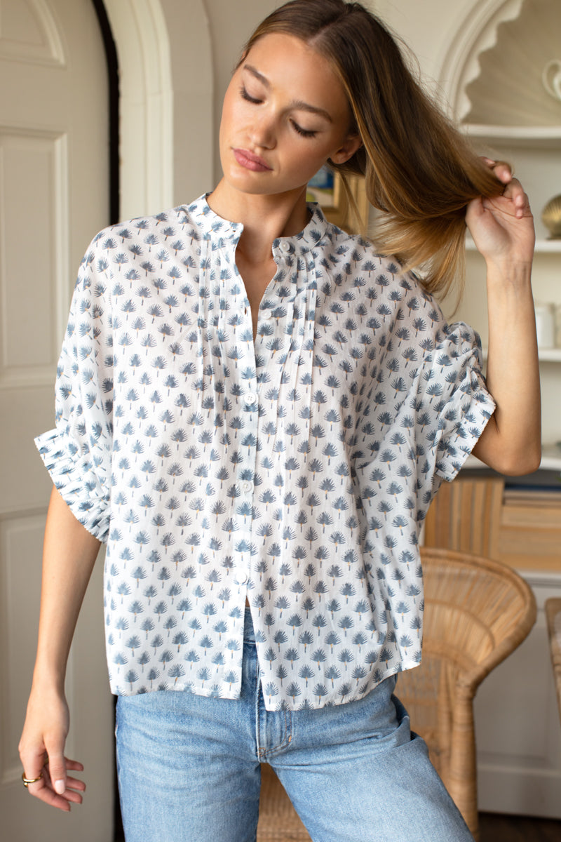 Mandarin Collar Top - Cleo Organic