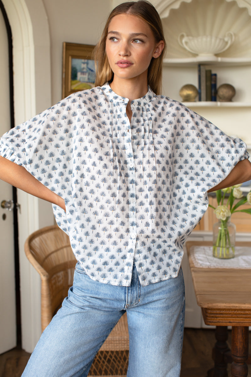 Mandarin Collar Top - Cleo Organic