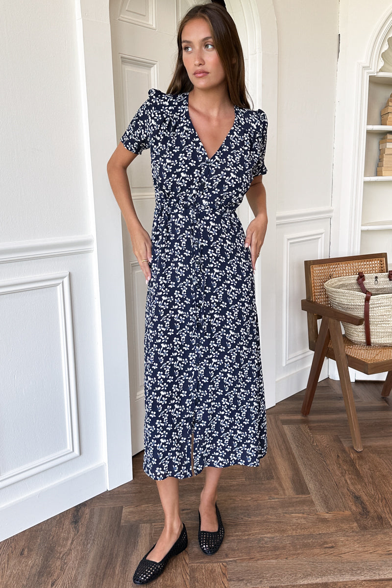 emerson fry frances short sleeve dress Frances Dress 2 - Powder Blue Swiss Dot Organic
