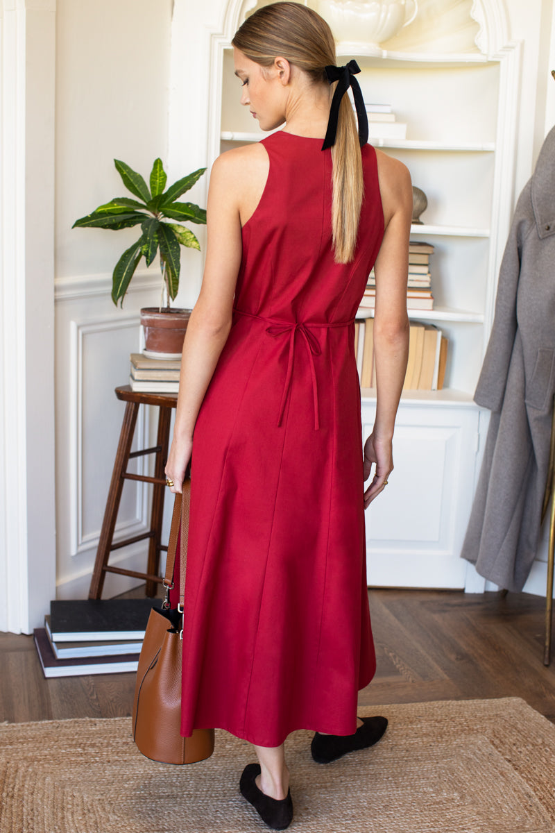 Organic Cafe Dress - Lipstick