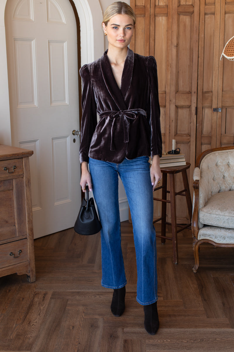 Paris Jacket - Mahogany Silk Velvet