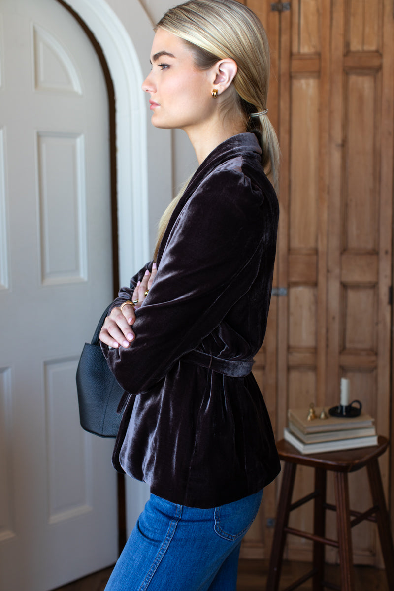 Paris Jacket - Mahogany Silk Velvet
