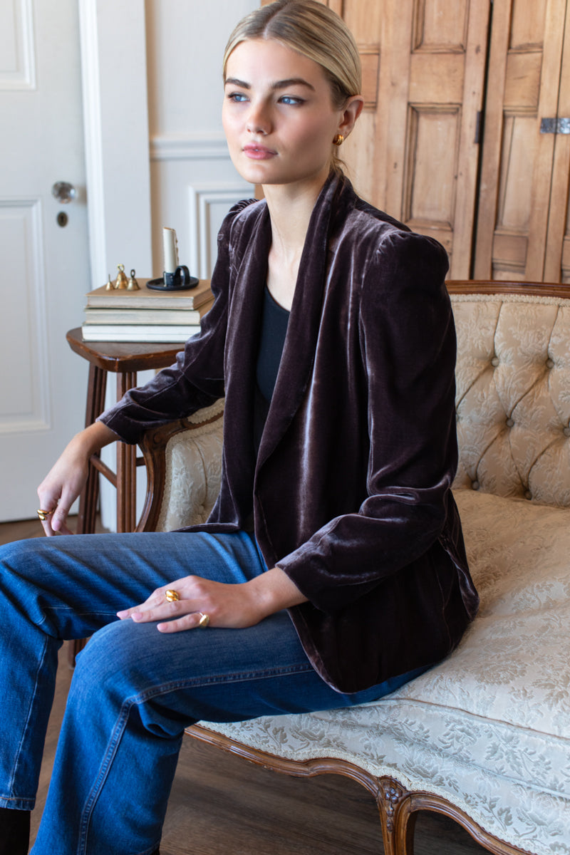 Paris Jacket - Mahogany Silk Velvet