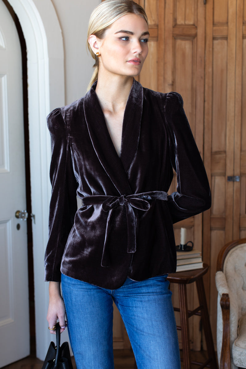 Paris Jacket - Mahogany Silk Velvet