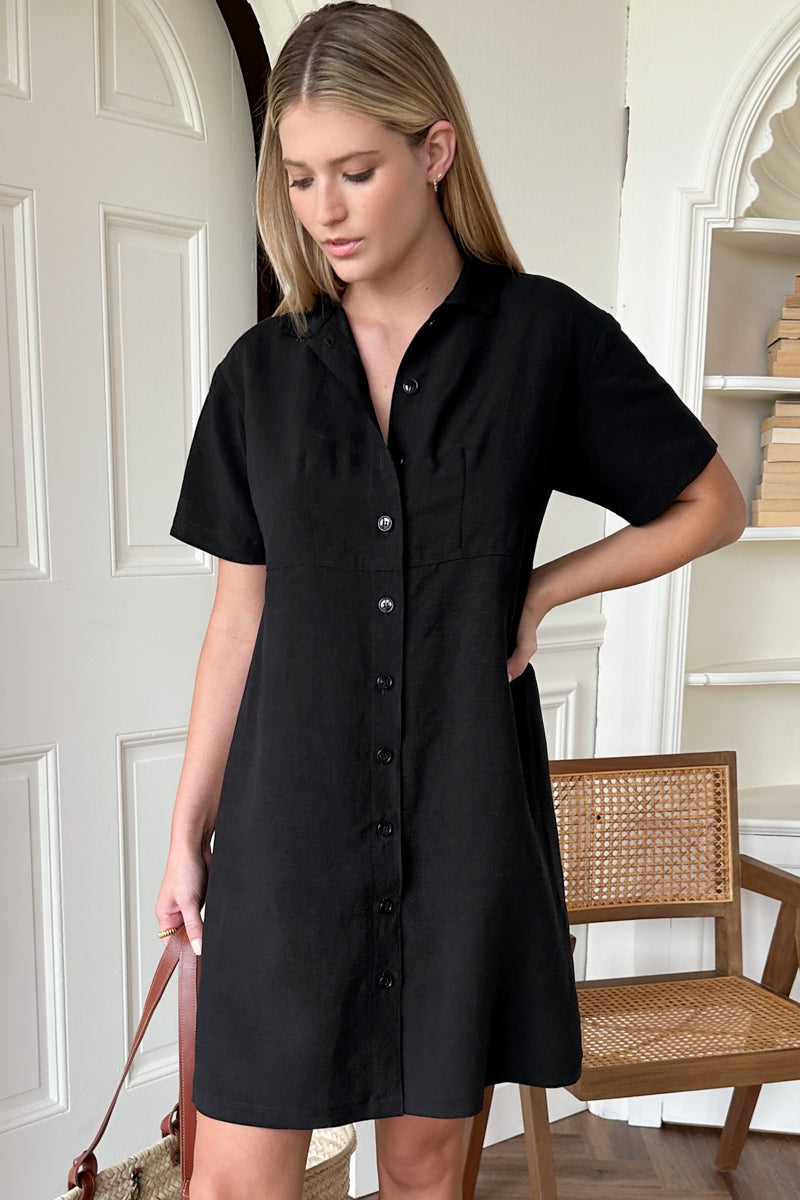 Potter's Shirtdress - Black