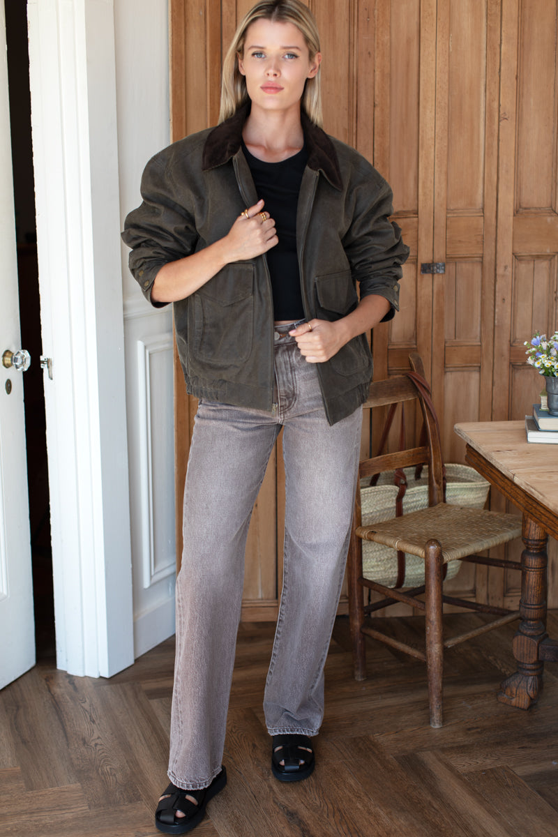 Relaxed Bomber - Pine Waxed Cotton