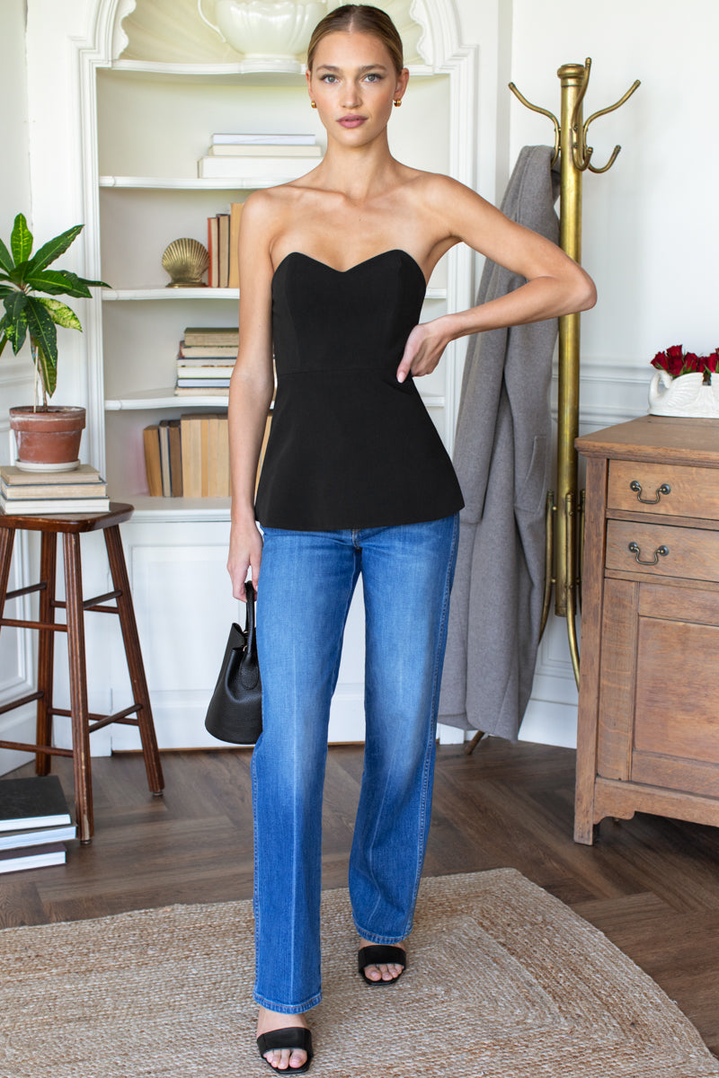 Roma Sweetheart Top - Jet Black