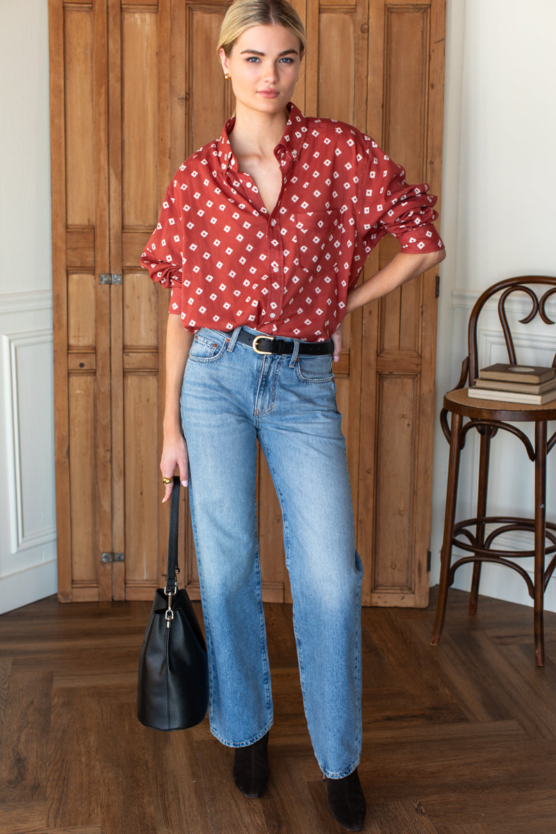 Ryan Shirt - Antique Rouge Diamonds Organic