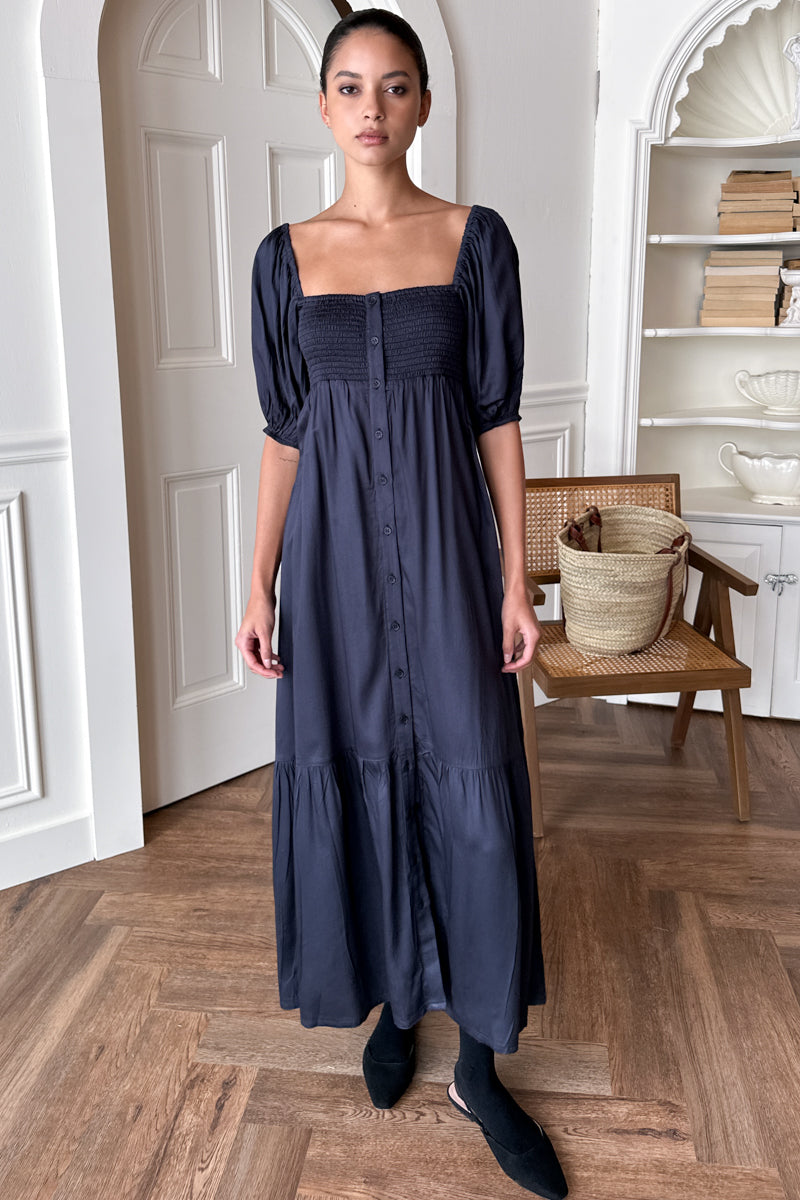 Santiago 3 Maxi Dress - Midnight Satin