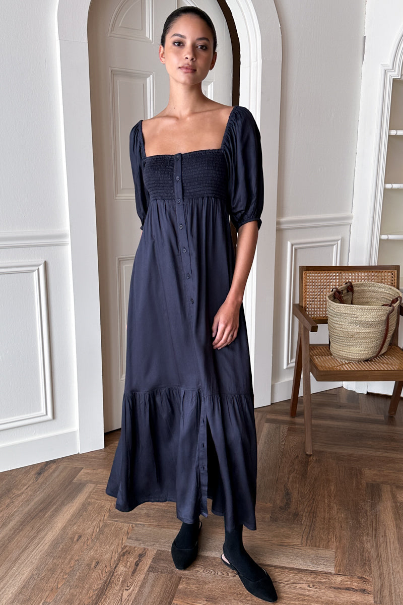 Santiago 3 Maxi Dress - Midnight Satin