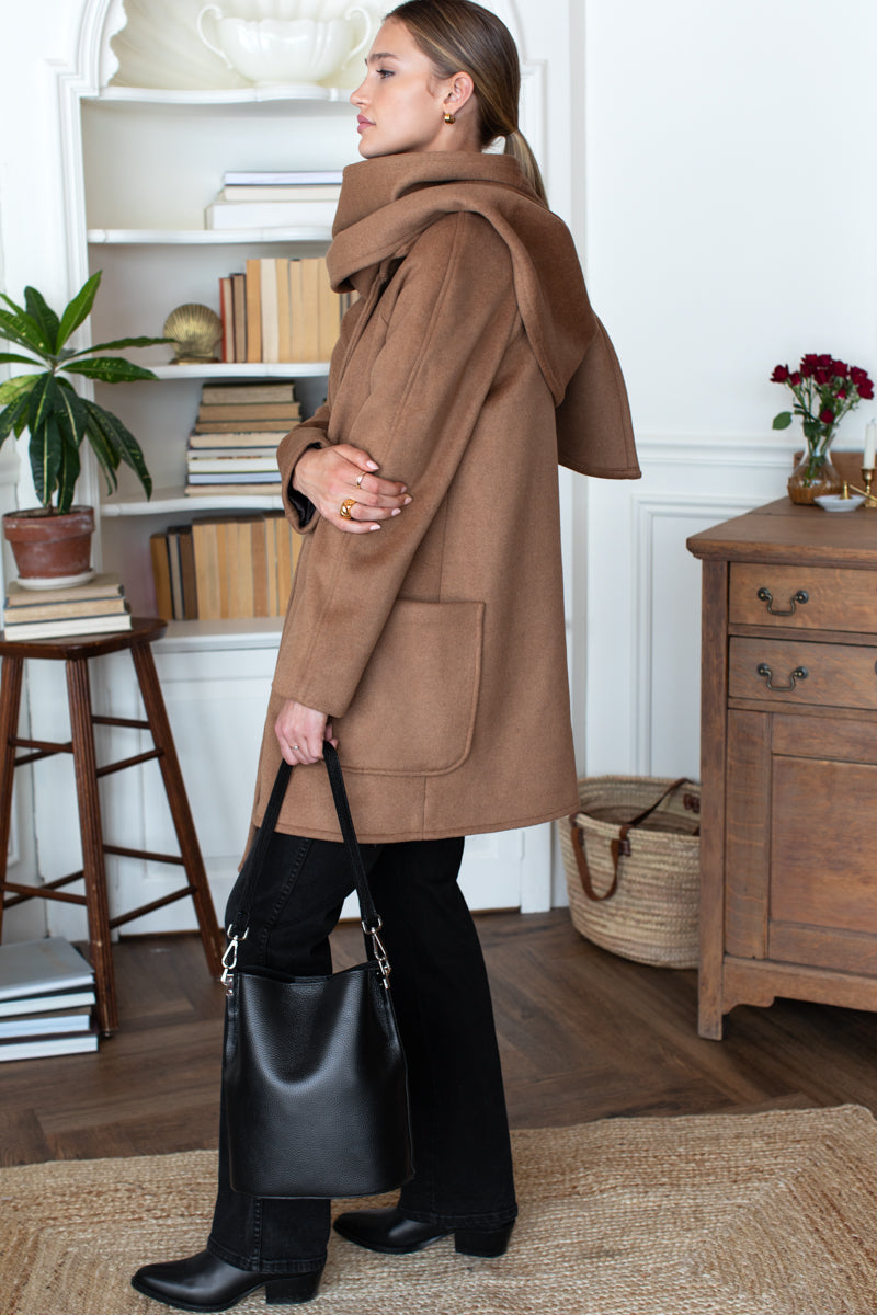 Scarf Coat - Camel Cashmere Wool