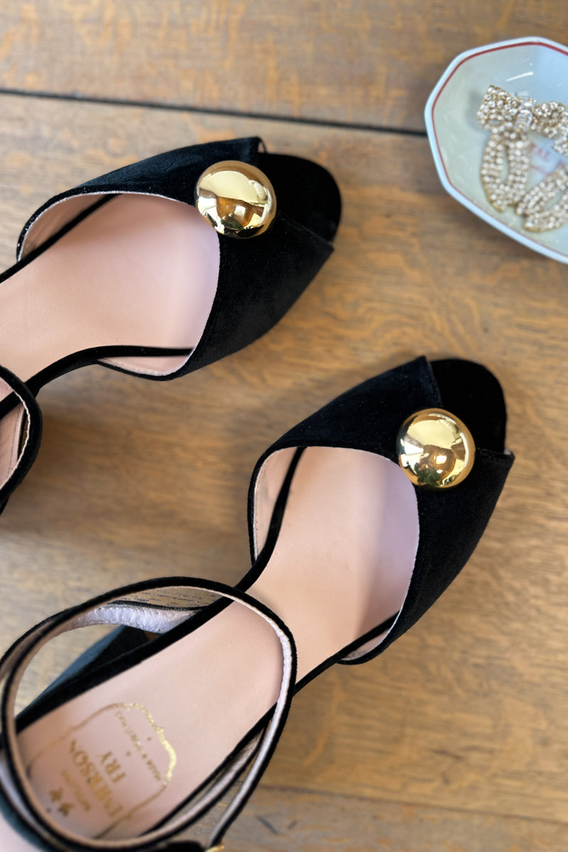 Jewel Heel - Black Velvet