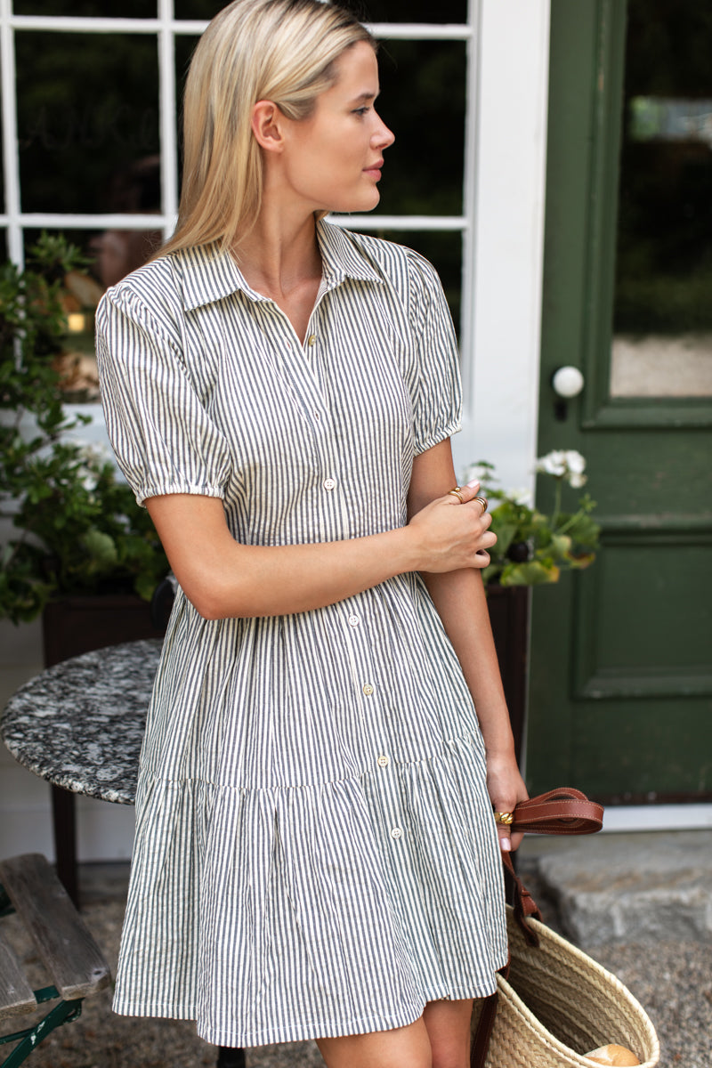 short sleeve stripe dress Easy Motion Stripe Tee Dress