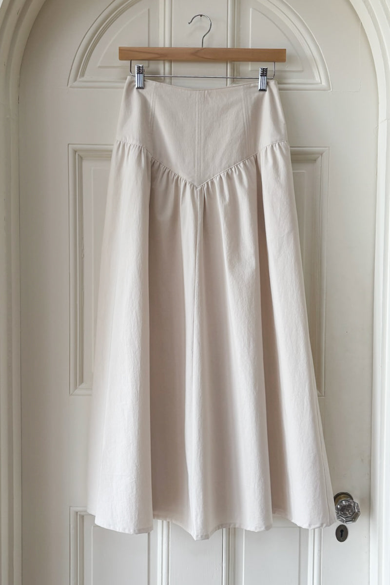 A Line Maxi Skirt - White Swan