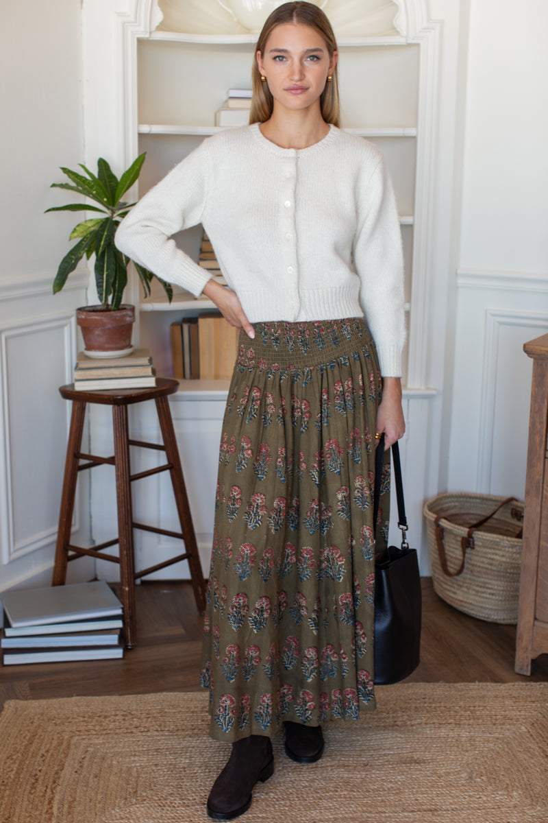 Smocked Maxi Skirt - Chrysanthemum