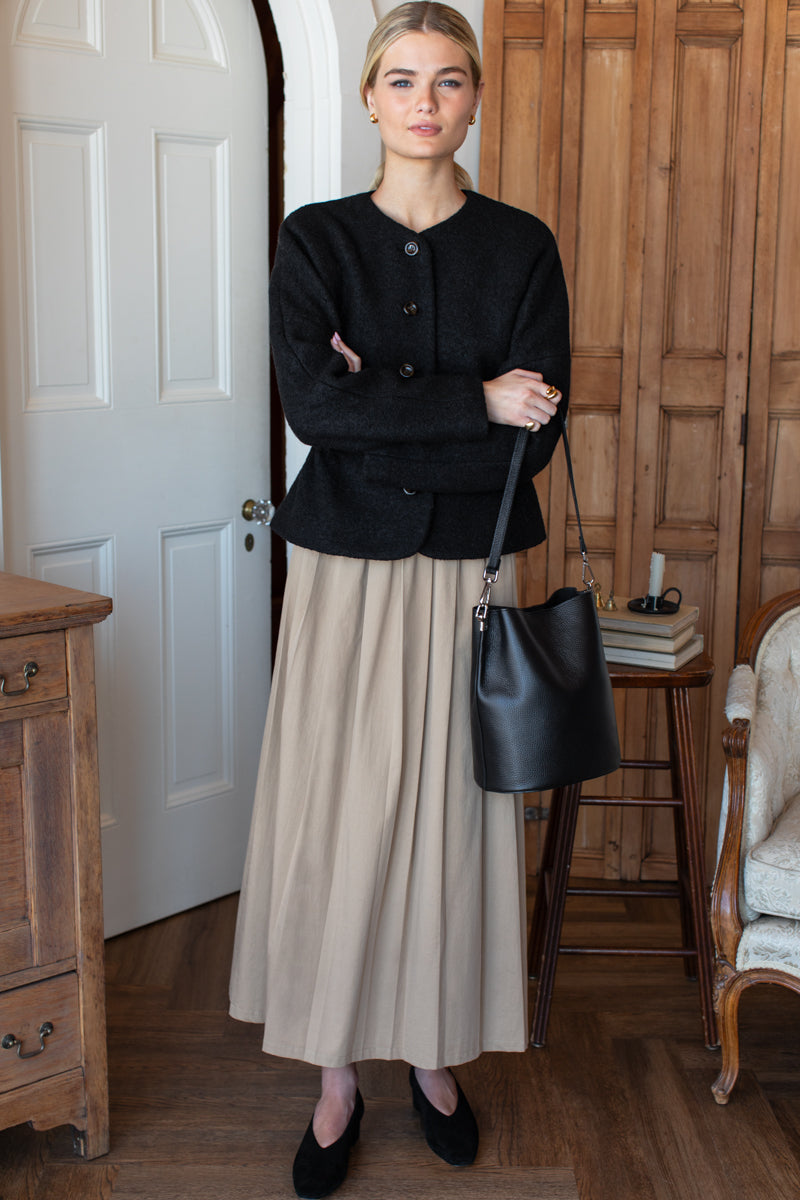Atelier Cinch Jacket - Black Boucle
