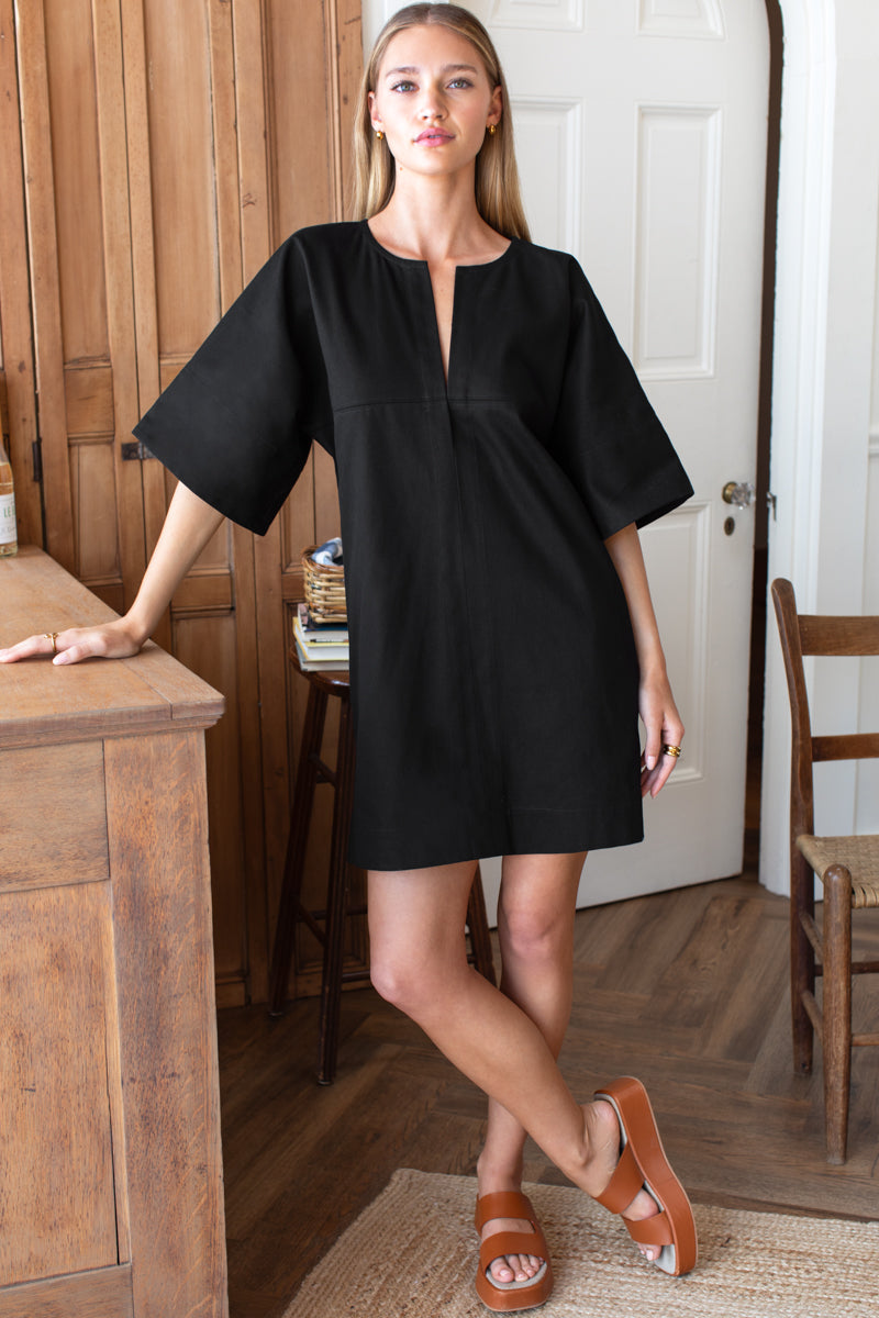 structured dress black Long Sleeve Structured Mesh Maxi Dress Black