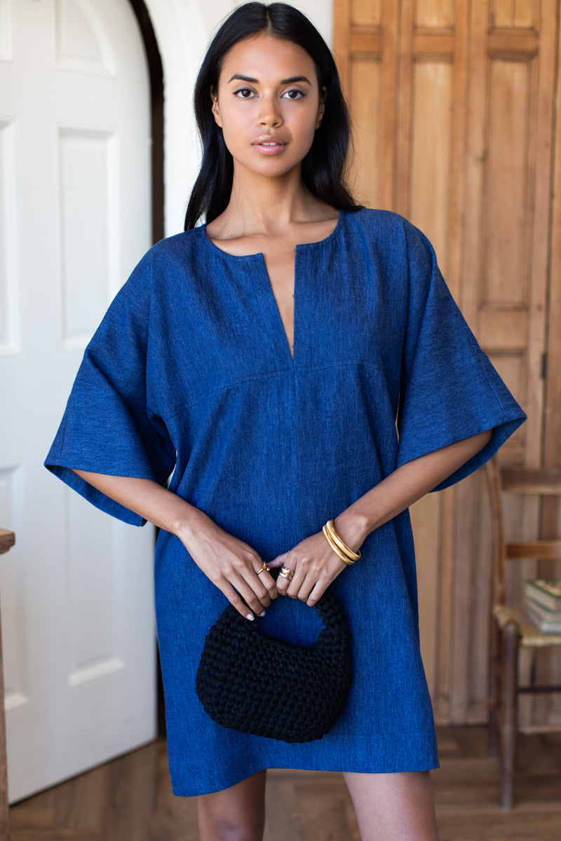 Structured Dress - Hemp Indigo