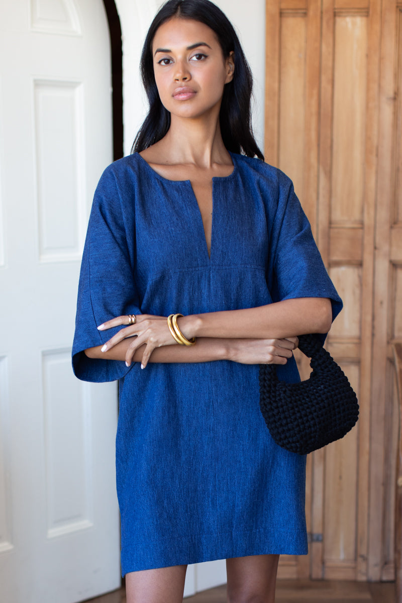 Structured Dress - Hemp Indigo